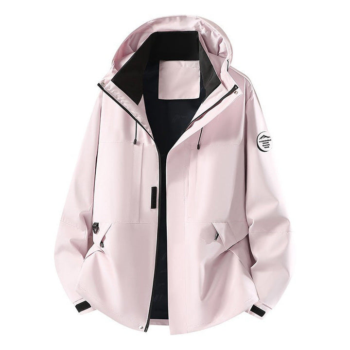 Herr teknisk softshell med huva Jacka med dold front dragkedja och flerafunction fickor