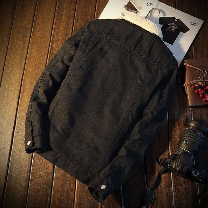 Dam Trendig Jeans Jacka med Mjuk Foder