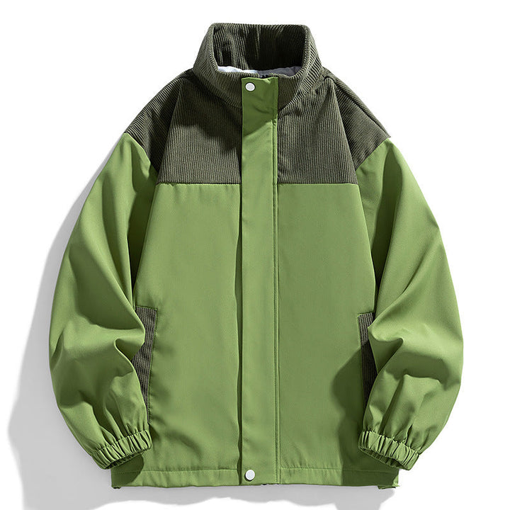 Dam oversize övergångsjacka med Cord Trim och Stand krage