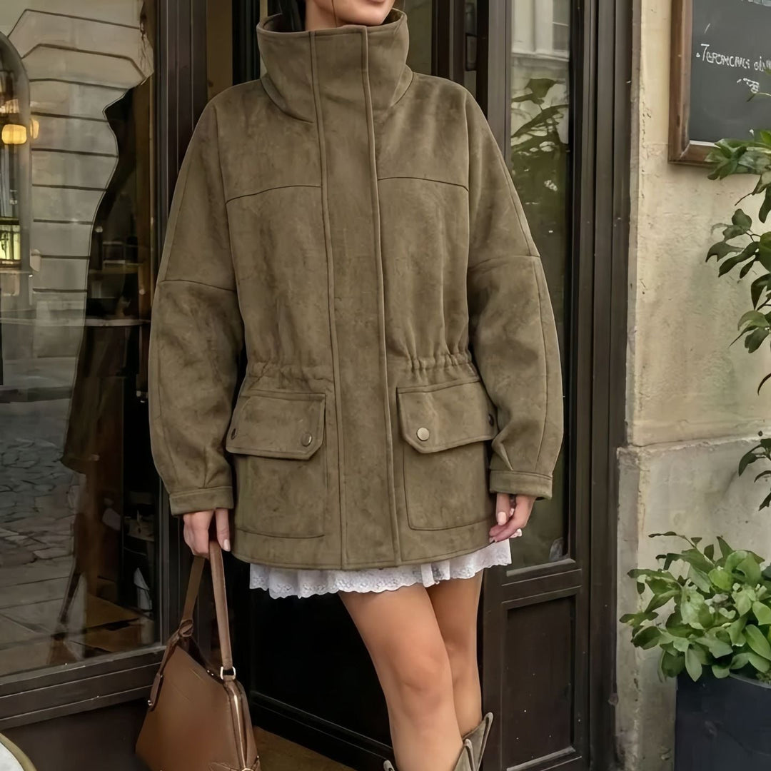 Dam Fashion oversized vinterjacka med Drawstring