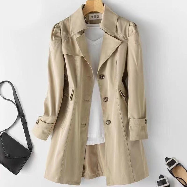 Dam elegant trenchcoat med hög krage