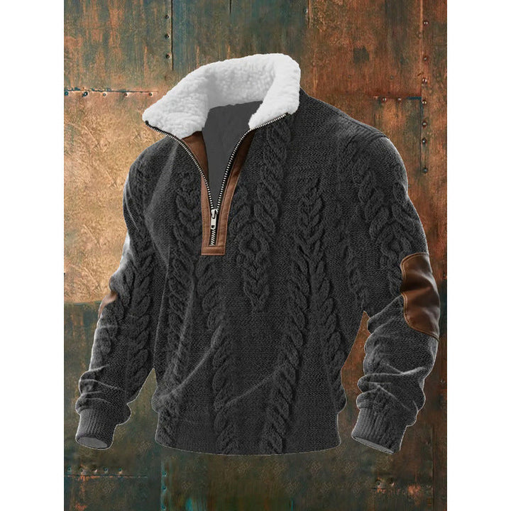 Herr Urban Fleece Pullover med Tree Motif