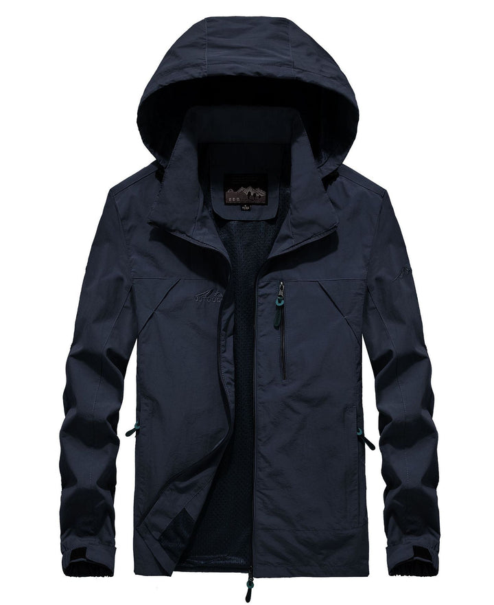 Herr Lätt Andningsbar Softshell Trekking Jacka med Huva och Mesh Foder