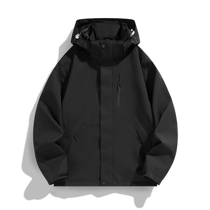 Dam oversize softshell med huva jacka med Drop Shoulder, dold dragkedjas och dragsko