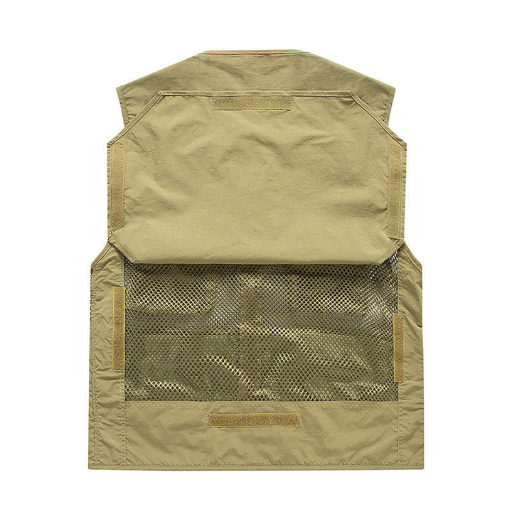 Herr Multifunctional Mesh Utility Väst med Dragkedja och Flera Fickor