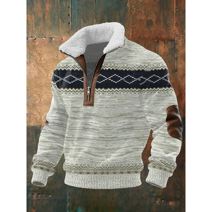 Herr Urban Fleece Pullover med Tree Motif
