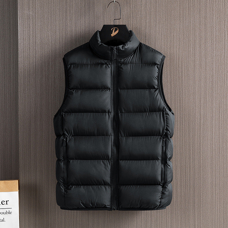Herr Slim-Fit Ultra-Light Quiltad Termisk Väst med Hög Krage och Vattenavvisande Dragkedjor