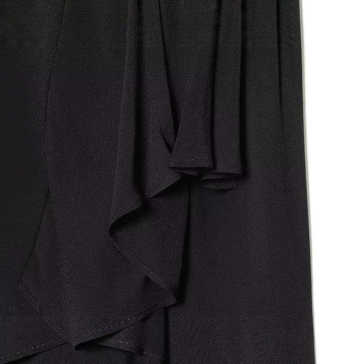 Dam Kort Cape Övergångsjacka med Ruffle Details och Standing Krage