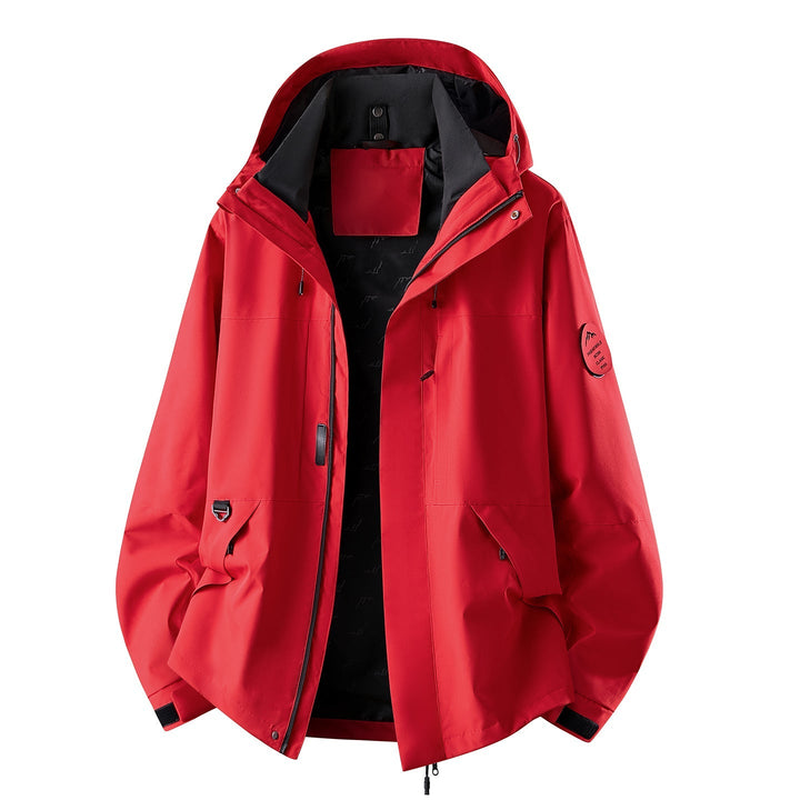 Herr Vattenavvisande Oversized Frilufts Jacka med Huva, Andningsbar Softshell &amp; Funktion Fickor