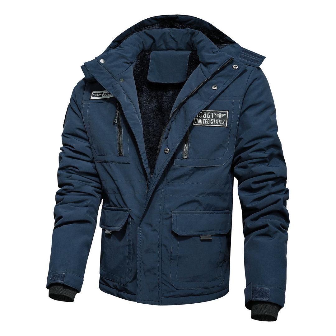 Herr Vattenavvisande Utility Parka med Teddyfoder, Huva, och Multifunction Fickor