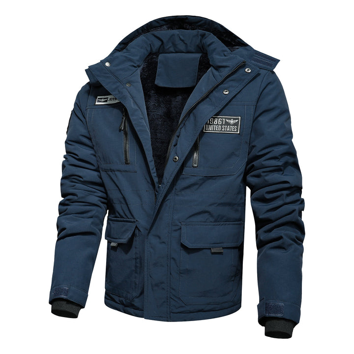 Herr Vattenavvisande Utility Parka med Teddyfoder, Huva, och Multifunction Fickor