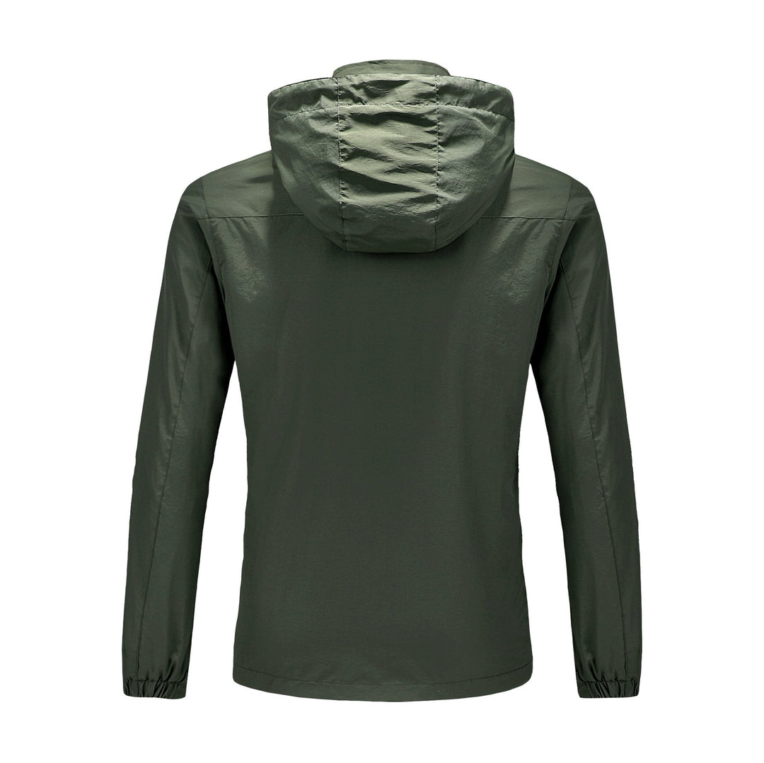 Herr Ultralight Packable Utomhus Jacka med Hög Krage, Huva, och Andningsbar Mesh Foder