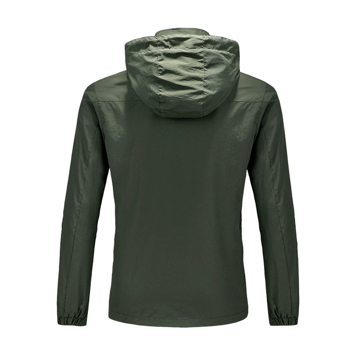 Herr Ultralight Packable Utomhus Jacka med Hög Krage, Huva, och Andningsbar Mesh Foder