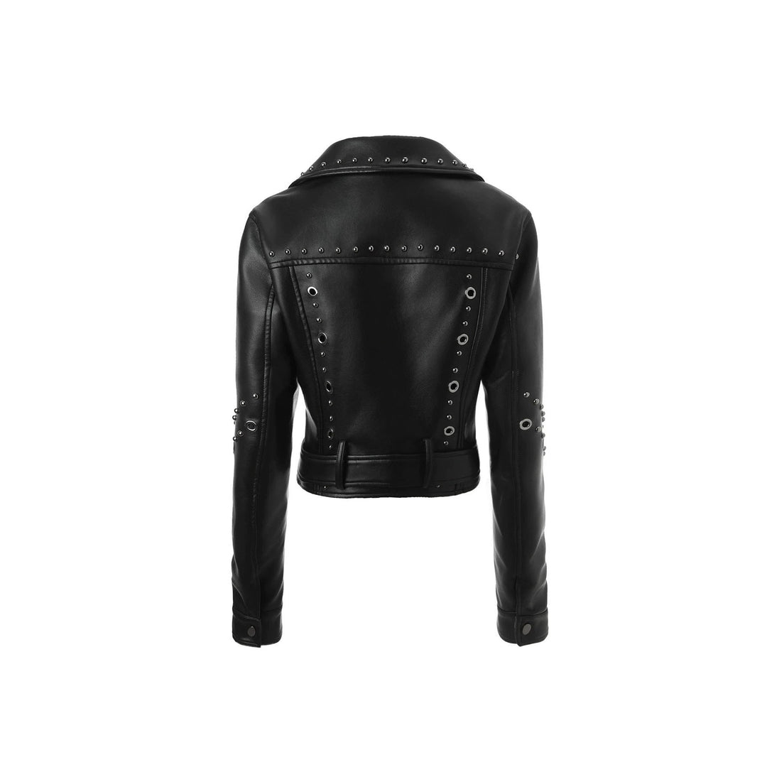 Dam Trendig Bikerjacka med Studs