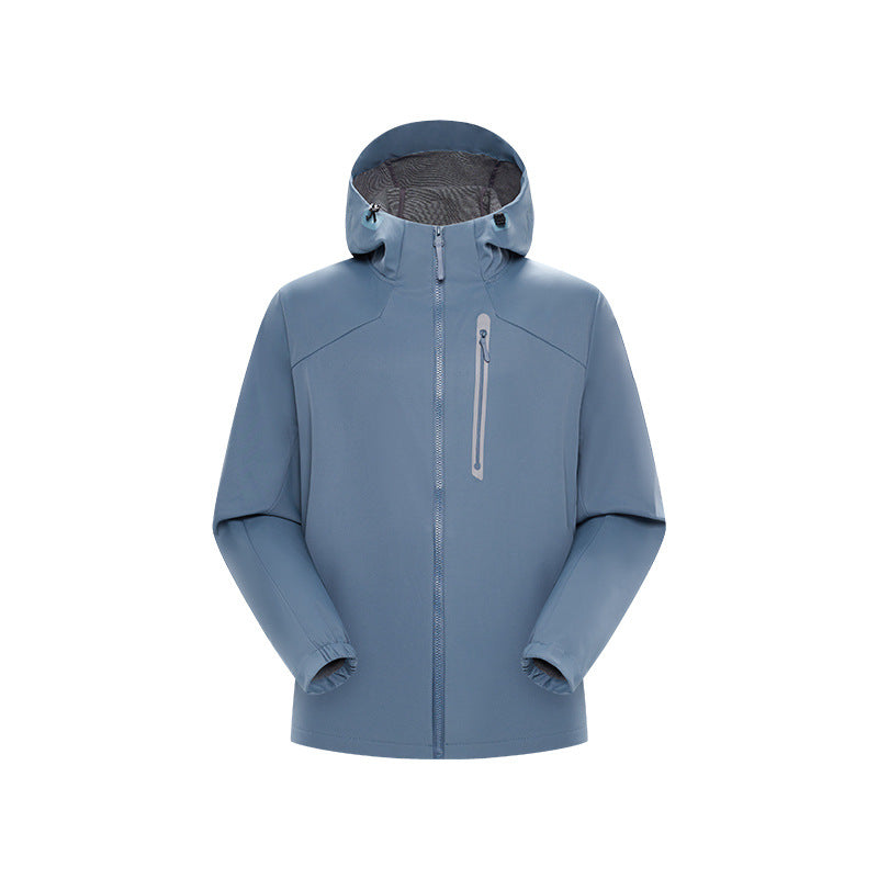 Herr Vattentät Softshell Frilufts Jacka med Justerbar Huva, Welded Dragkedjor och Reflekterande Bröstficka Drune