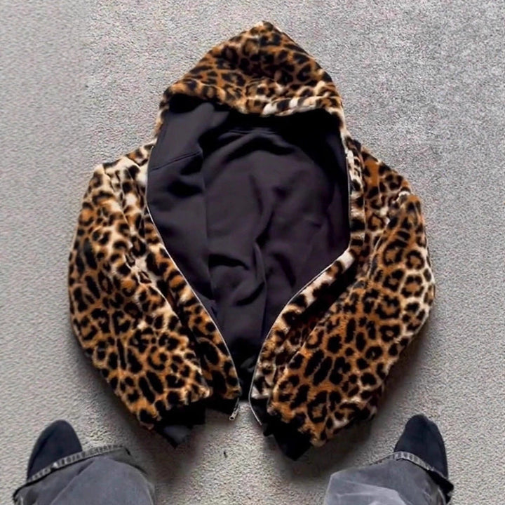 Dam Sporty Jacka med Leopard innerfoder
