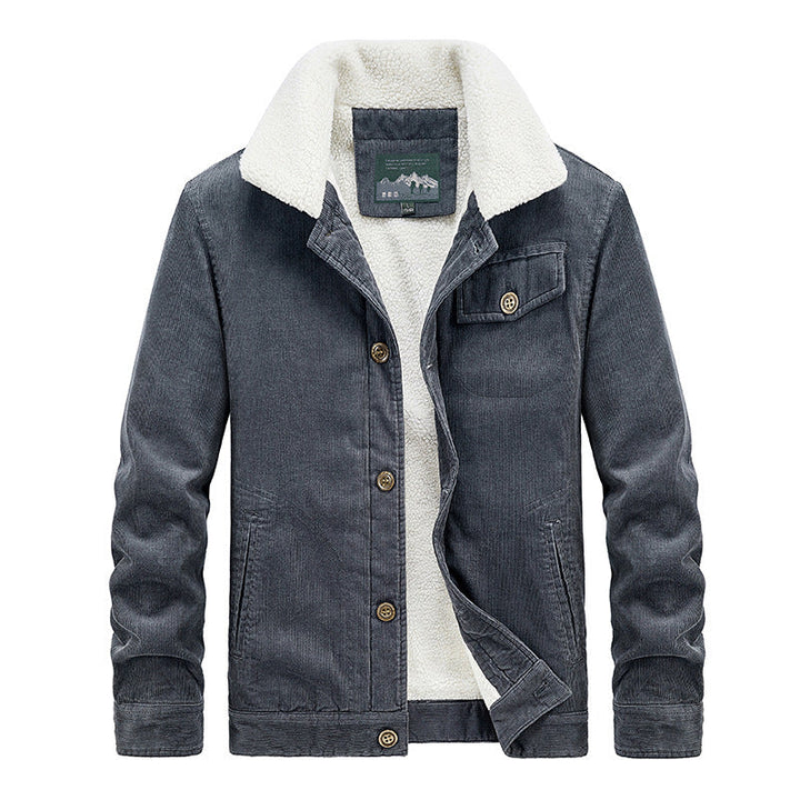 Herr Bomull Manchester Jacka i Worker Blouson med Warming Sherpa Foder