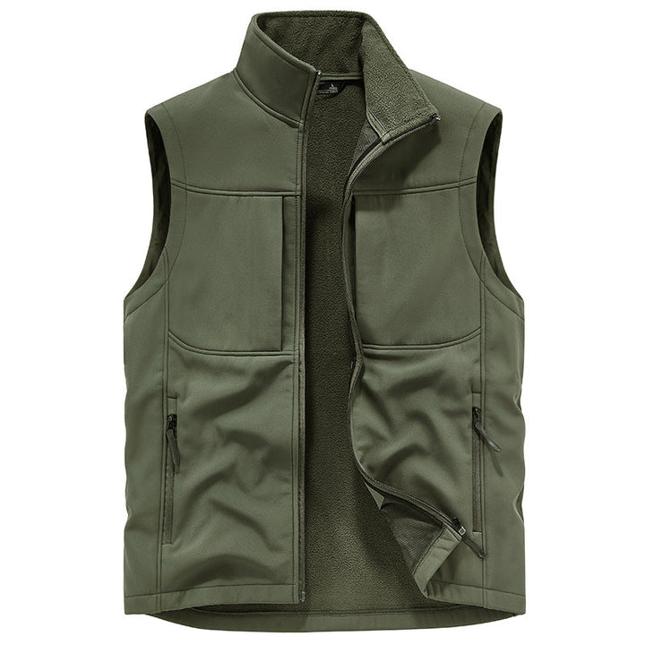 Herr Funktionell Softshell Väst med Fleecefoder och Vindskyddande Membrane