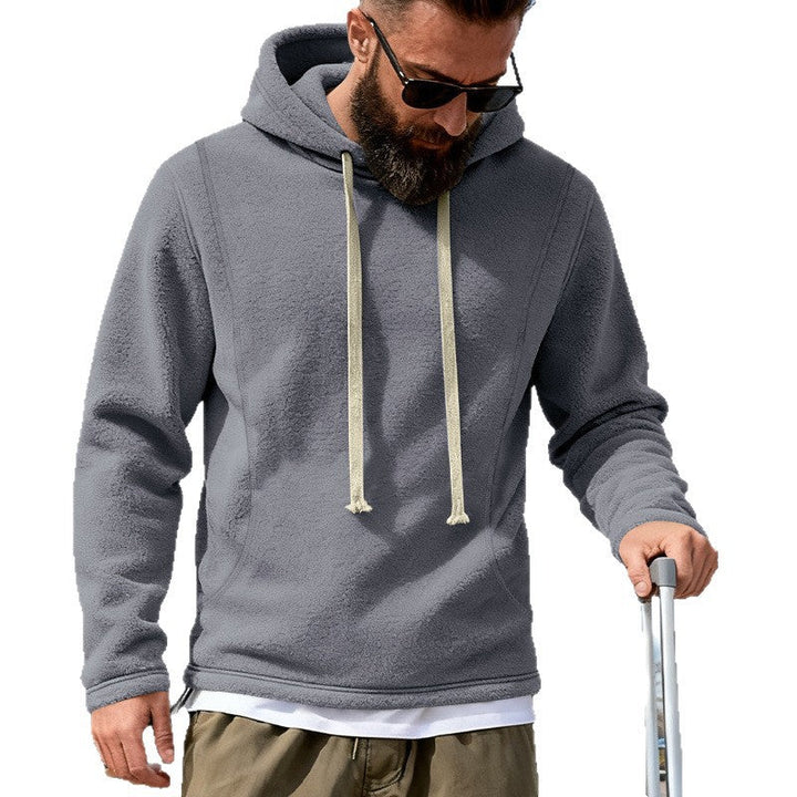 Herr Fleece Luvtröja med Teddy Texture, Huva, och Avslappnad Passform