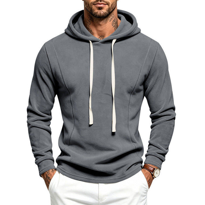 Herr Fleece Luvtröja med Huva och Adjustable Fåll
