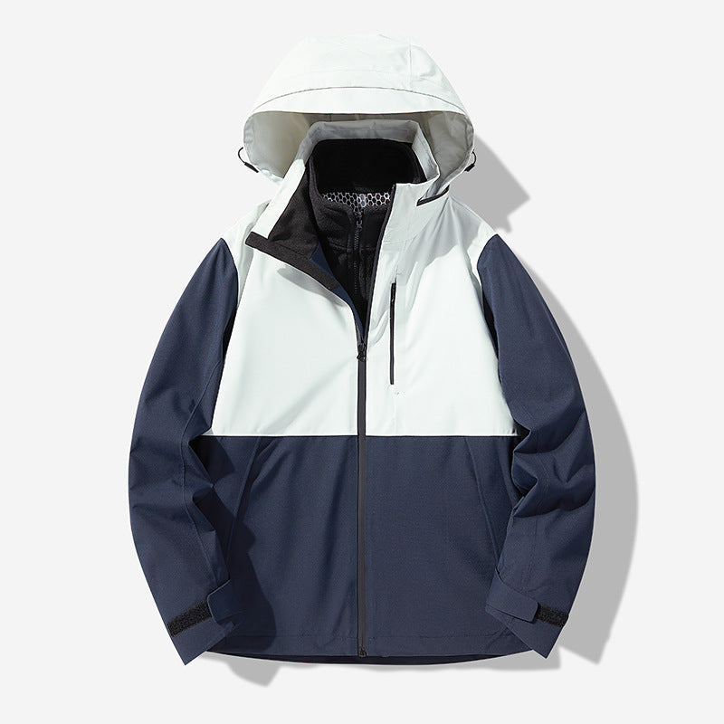 Herr Vattentät Technical Softshell Hybrid Jacka med Integrated Fleecefoder och Justerbar Huva