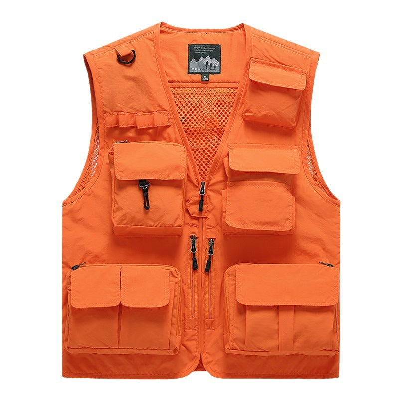 Unisex Multifunctional utilityväst med Mesh Back och Multiple fickor