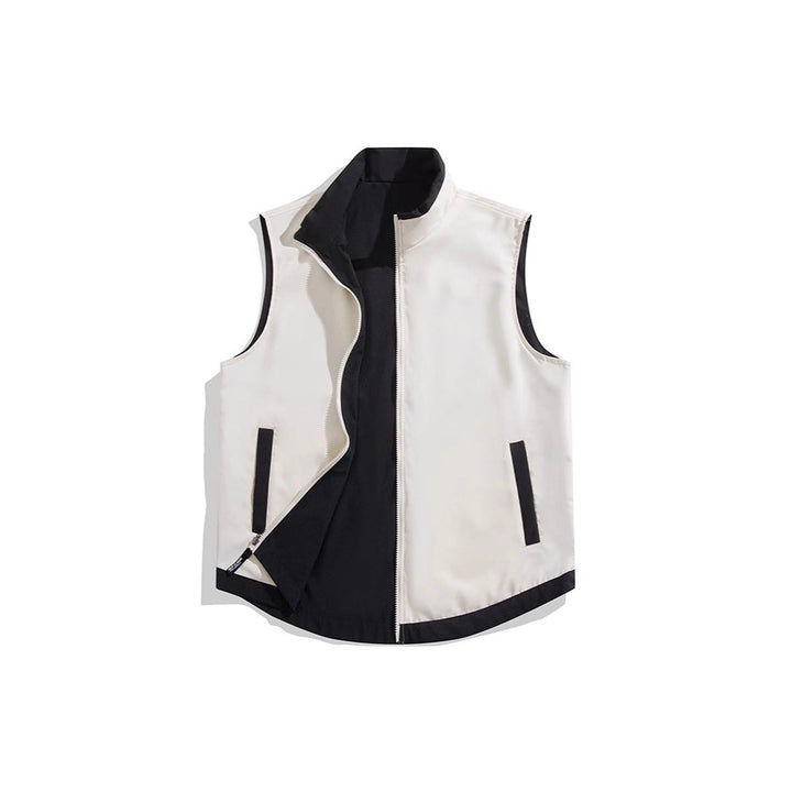 Herr Sleeveless Vind och Thermo Utility Väst med Silky Foder och Dold Tvåvägsdragkedja