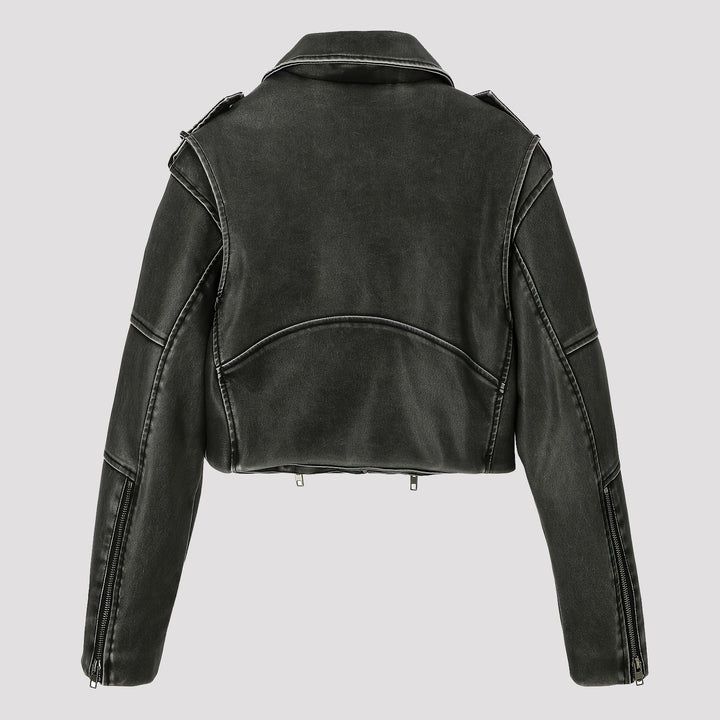 Dam Modern Kort Bikerjacka