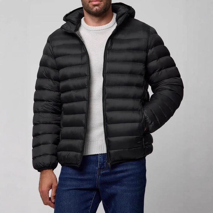 Dam modern quiltad jacka med huva