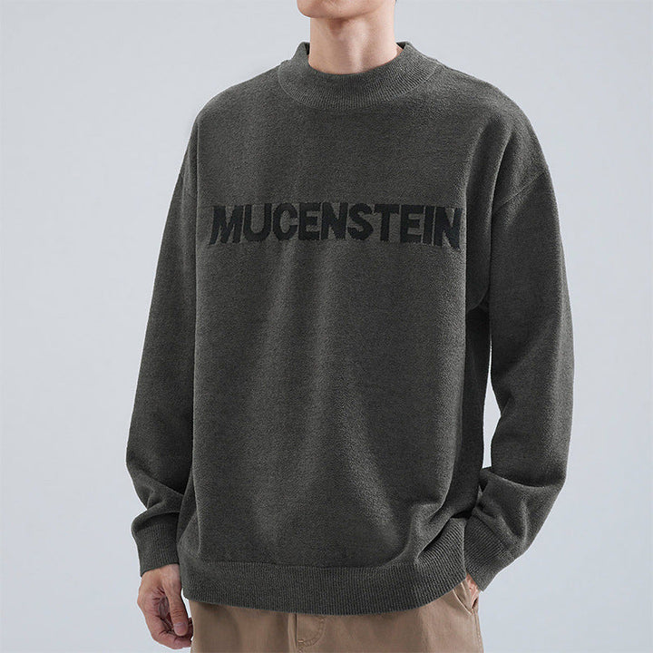 Herr Bekväm Oversized Tröja med Graphic Tryck