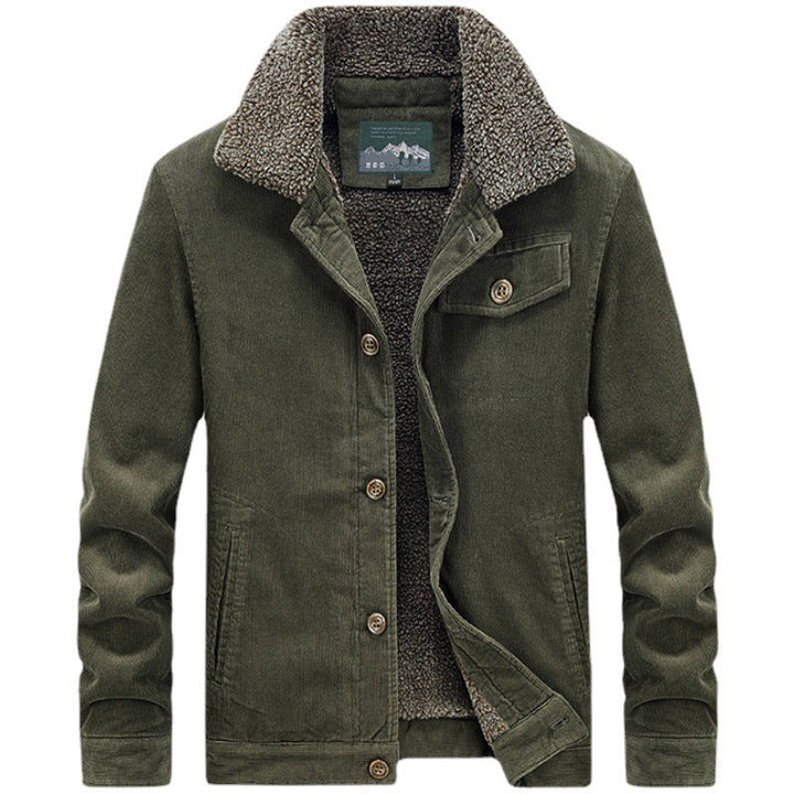 Herr Bomull Manchester Jacka i Worker Blouson med Warming Sherpa Foder
