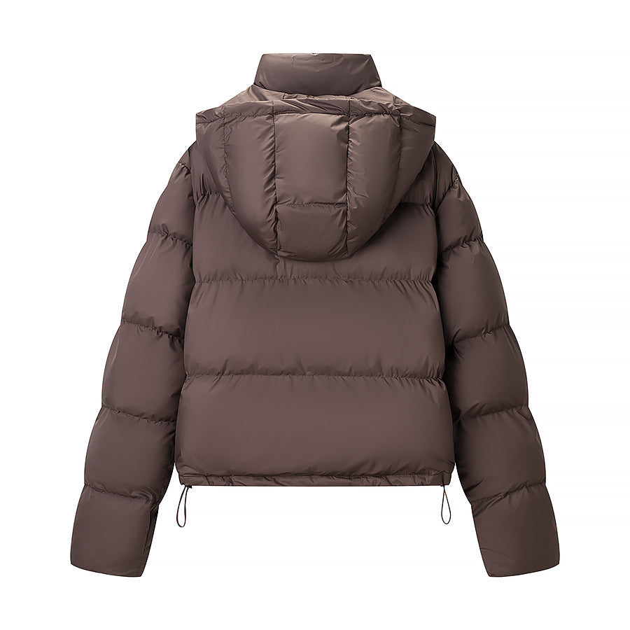 Dam vadderad Down-look kviltad jacka med Removable huva