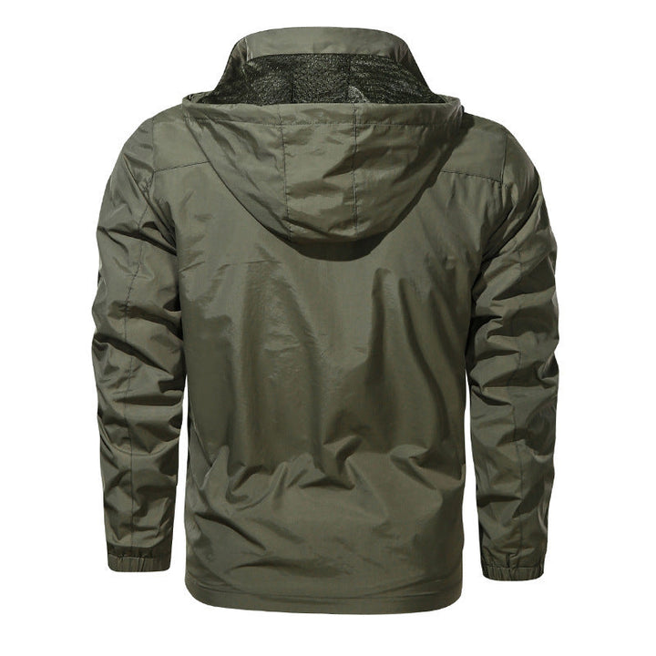 Herr lätt utomhusjacka windbreaker med vattenavvisande kappaing och ventilerande meshfoder
