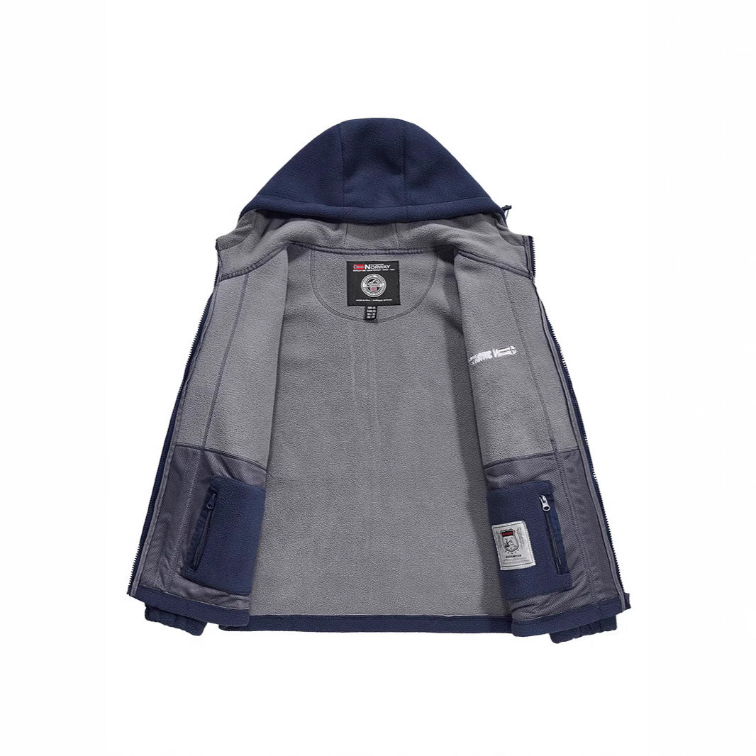 Herr Fleece Jacka med Praktisk Krage Protection