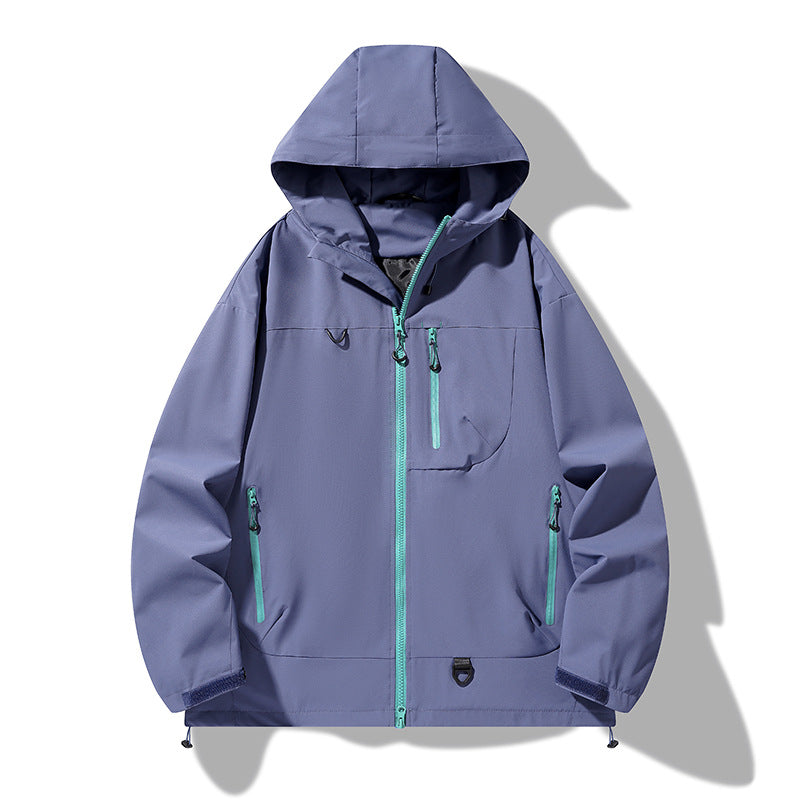 Herr Nano Vattentät Softshell Jacka med Huva med Welded Sömmar, Concealed Bröstficka, och Adjustable Fåll