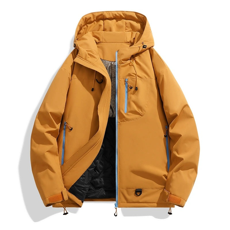 Dam vattentät Insulated softshell Thermo jacka med huva och Multifunctional fickor