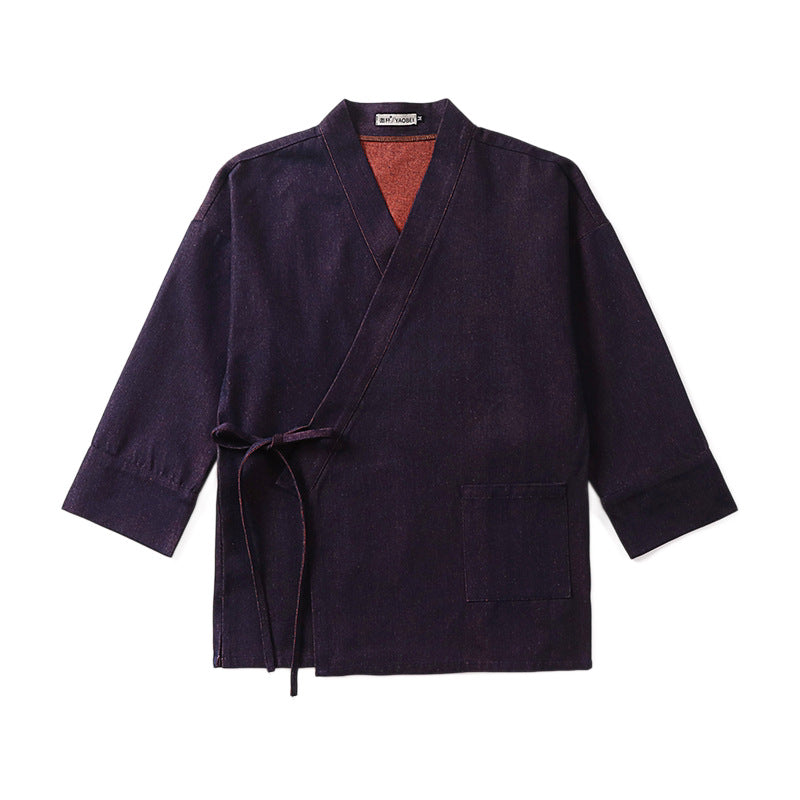 Dam lätt två-Tone Kimono jacka med Ties och kontrasterande inner foder