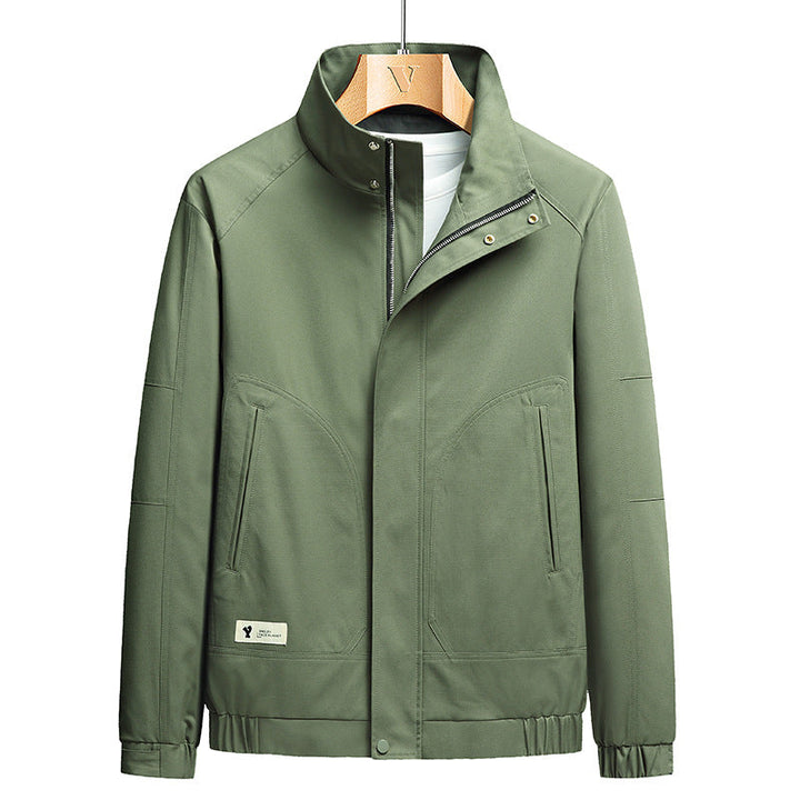 Herr Lätt Softshell Övergång Jacka i Utility Minimal Stil med High-Standing Krage och Dold Dragkedja