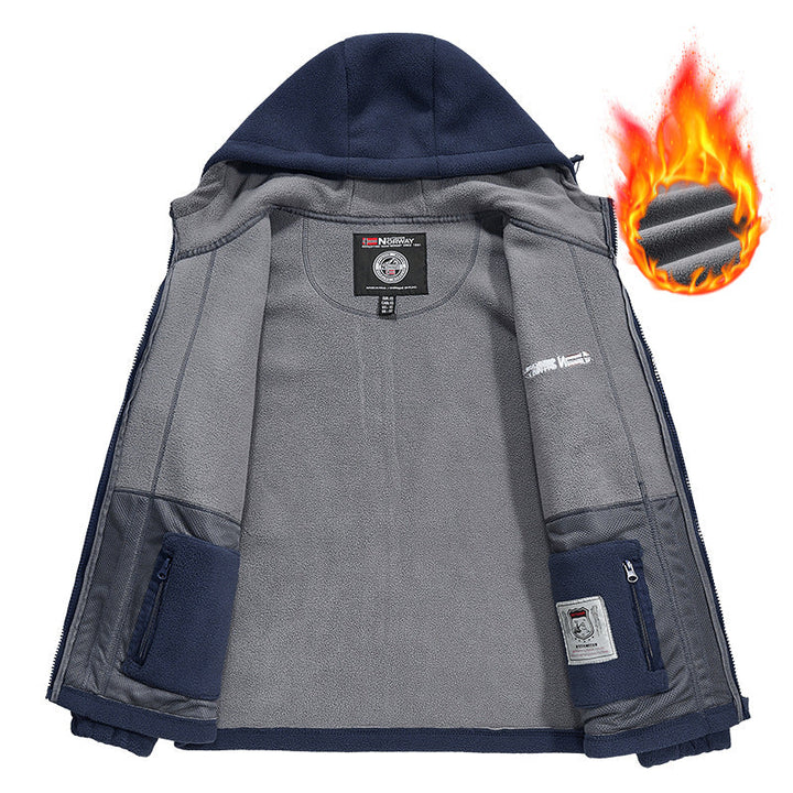 Herr Fleece Jacka med Praktisk Krage Protection