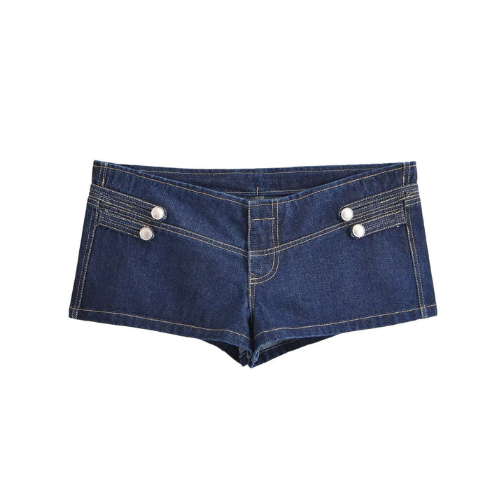 Dam Denimjacka i Military Stil med Stå Krage och Dekorativ Row Tryckknapp Knappar
