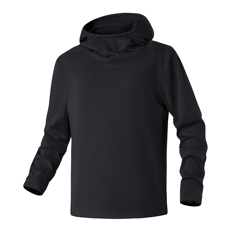 Herr Kapuzenpullover med Hohem Schalkragen Aus Teknisk Stretchjersey