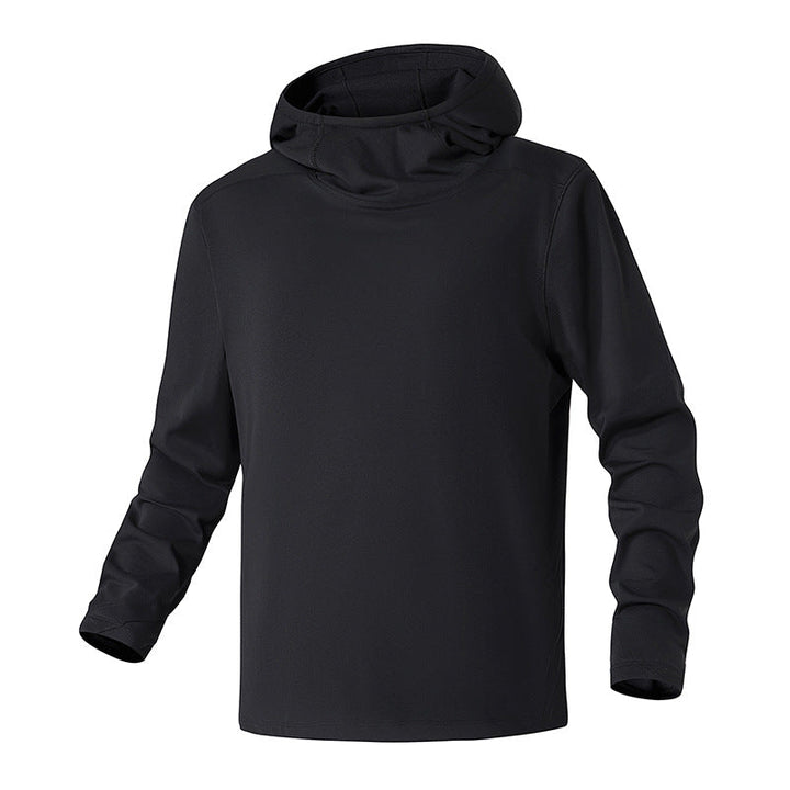 Herr Kapuzenpullover med Hohem Schalkragen Aus Teknisk Stretchjersey