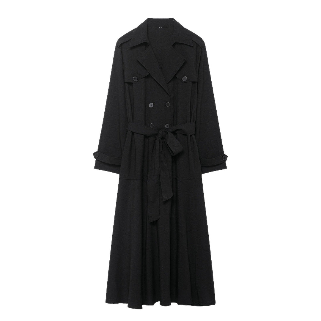 Dam Maxi trench med figure-flattering knytband och double knappslå