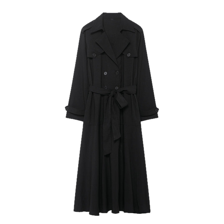 Dam Maxi trench med figure-flattering knytband och double knappslå