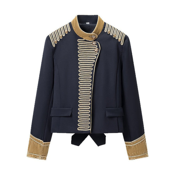 Dam Military-inspired kort Gala jacka med Gold Decoration