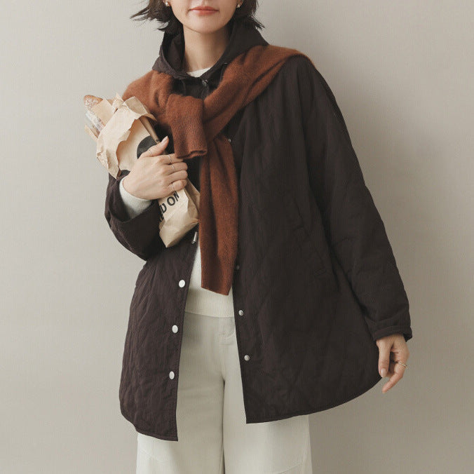 Dam Fashion vadderad jacka med huva