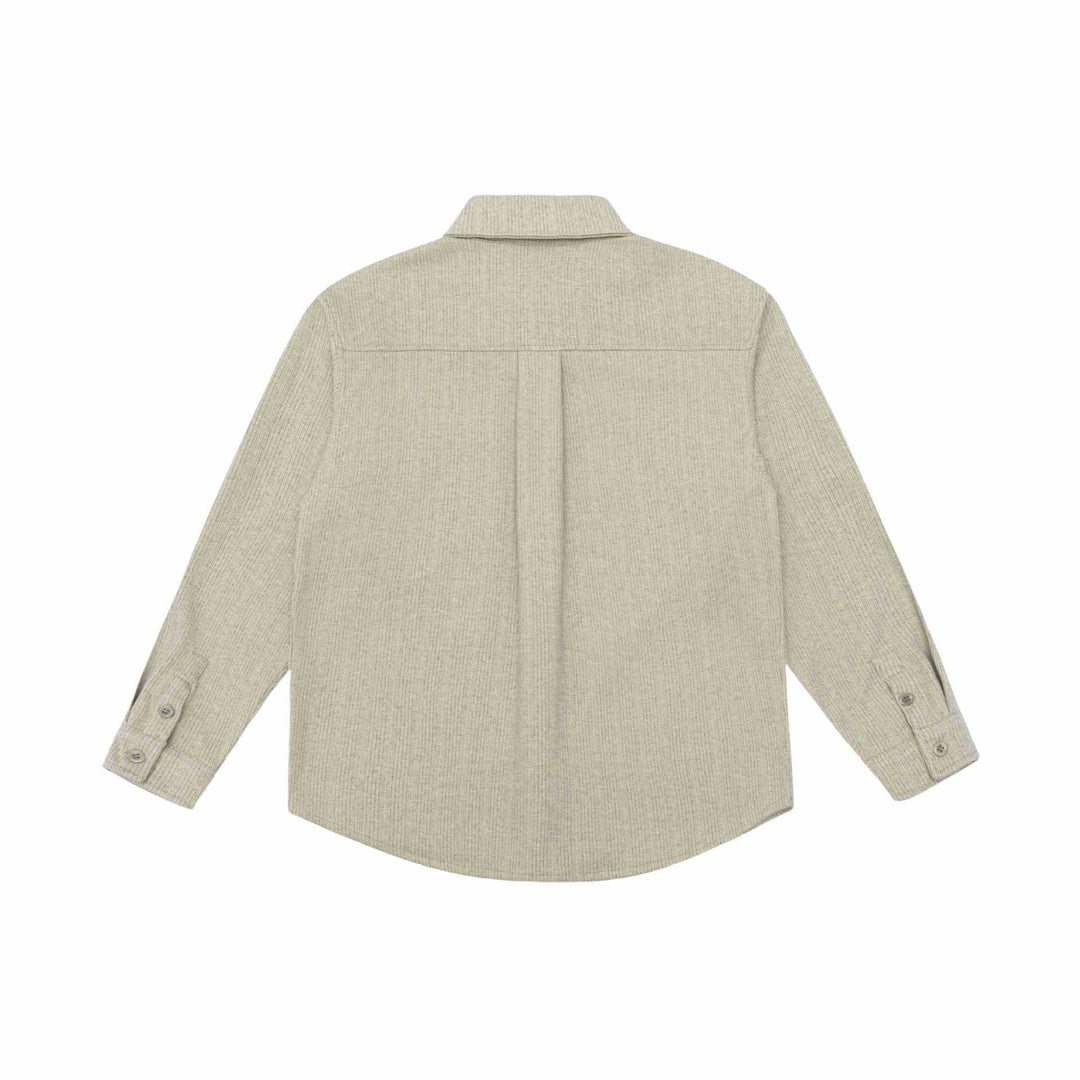 Herr skjortjacka tillverkad av ullblandning med pointed krage och bröst patch ficka