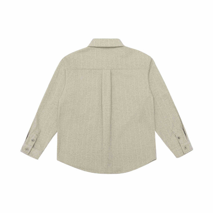 Herr skjortjacka tillverkad av ullblandning med pointed krage och bröst patch ficka