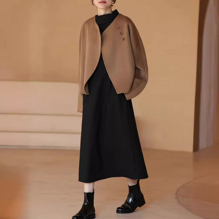 Dam elegant och cozy jacka med asymmetrical skärning Drune