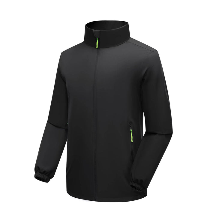 Herr Lätt Softshell Regnjacka med Hög Ståkrage och Vindskyddande Microfiber Skal